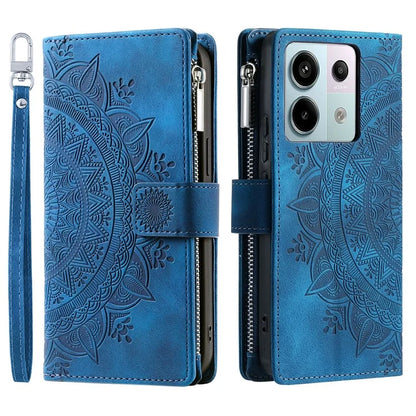 For Xiaomi Redmi Note 13 Pro 5G / Poco X6 5G Phone Case Flower Pattern Leather Flip Cover
