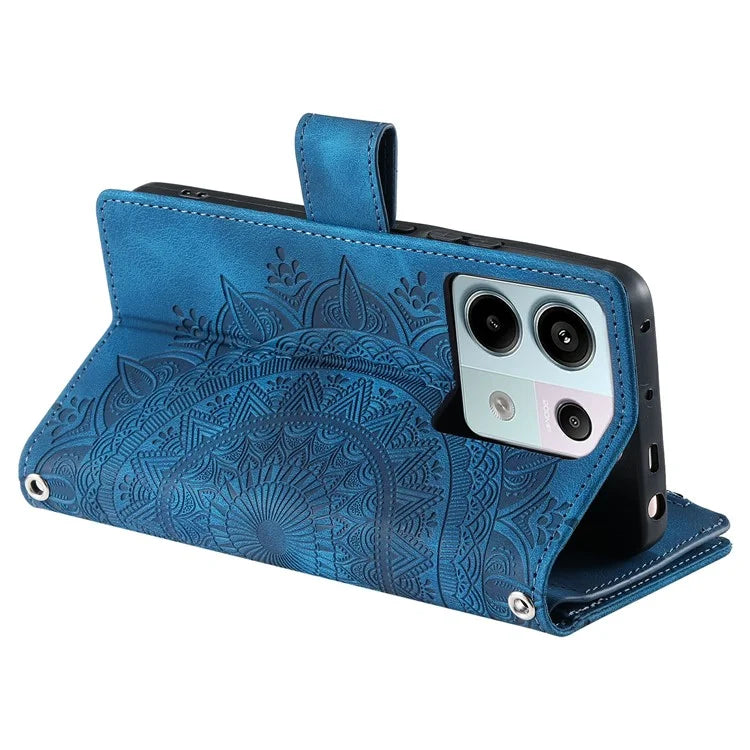 For Xiaomi Redmi Note 13 Pro 5G / Poco X6 5G Phone Case Flower Pattern Leather Flip Cover