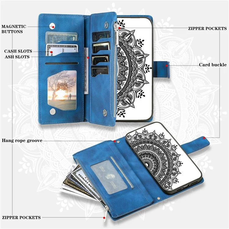 For Xiaomi Redmi Note 13 Pro 5G / Poco X6 5G Phone Case Flower Pattern Leather Flip Cover