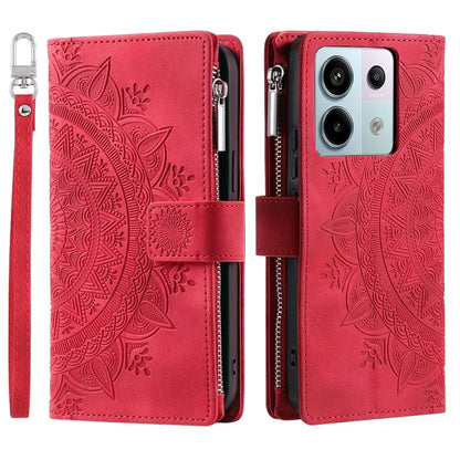 For Xiaomi Redmi Note 13 Pro 5G / Poco X6 5G Phone Case Flower Pattern Leather Flip Cover