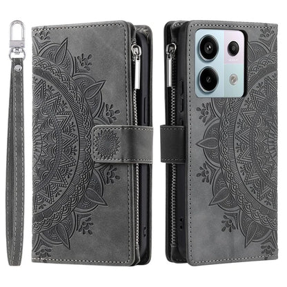 For Xiaomi Redmi Note 13 Pro 5G / Poco X6 5G Phone Case Flower Pattern Leather Flip Cover