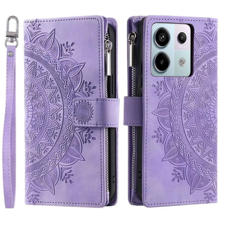 For Xiaomi Redmi Note 13 Pro 5G / Poco X6 5G Phone Case Flower Pattern Leather Flip Cover