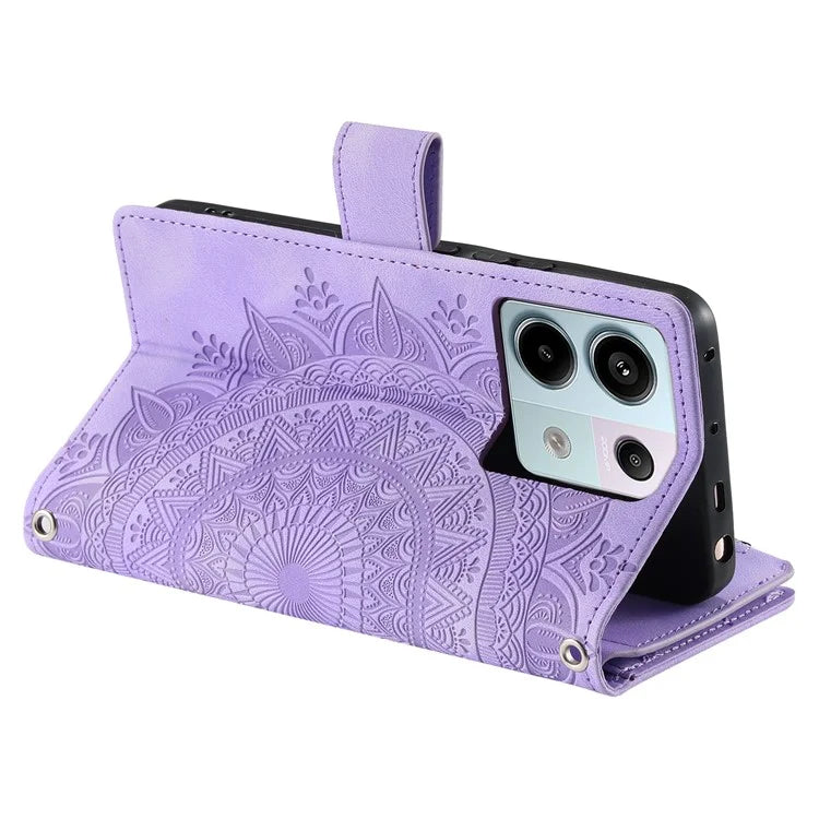 For Xiaomi Redmi Note 13 Pro 5G / Poco X6 5G Phone Case Flower Pattern Leather Flip Cover