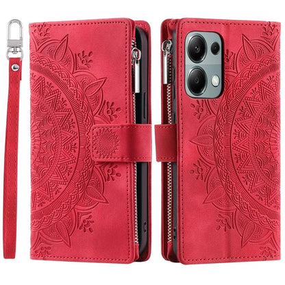 For Xiaomi Redmi Note 13 Pro 4G / Poco M6 Pro 4G Case PU Leather Flower Pattern Phone Cover