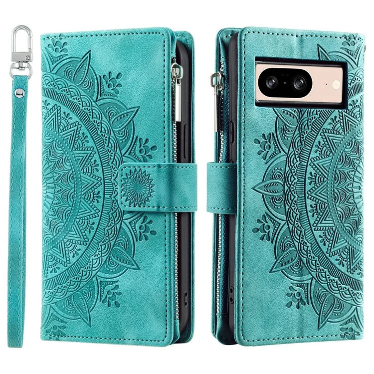 For Google Pixel 9 PU Leather Case Mandala Flower Pattern Phone Cover Wallet