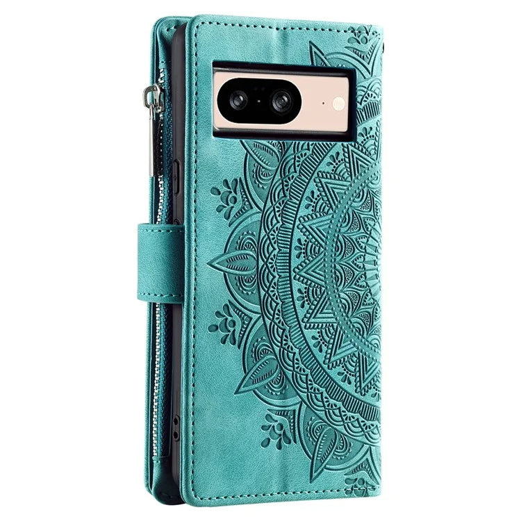 For Google Pixel 9 PU Leather Case Mandala Flower Pattern Phone Cover Wallet