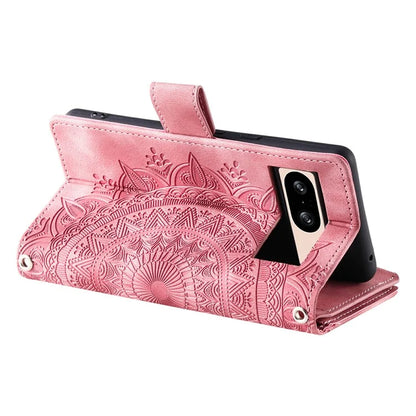 For Google Pixel 9 PU Leather Case Mandala Flower Pattern Phone Cover Wallet