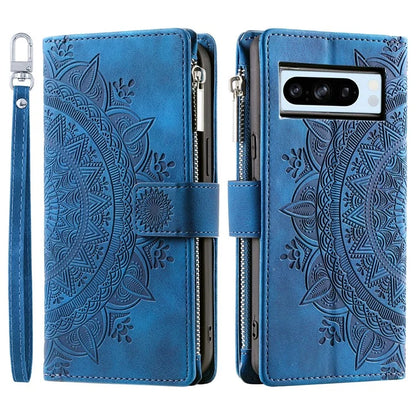 For Google Pixel 9 Pro Wallet Case PU Leather Wrist Strap Stand Feature Phone Cover
