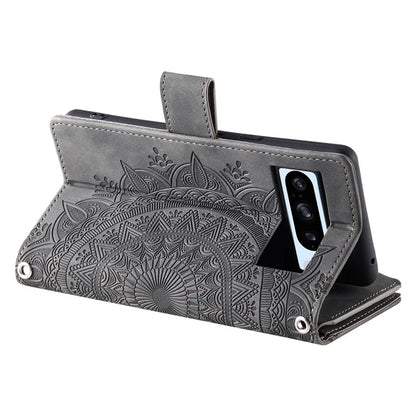 For Google Pixel 9 Pro Wallet Case PU Leather Wrist Strap Stand Feature Phone Cover