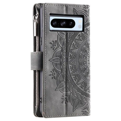 For Google Pixel 9 Pro Wallet Case PU Leather Wrist Strap Stand Feature Phone Cover