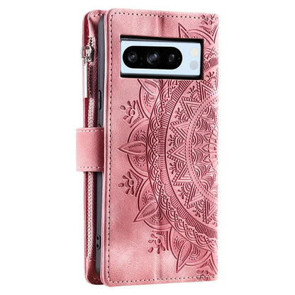 For Google Pixel 9 Pro Wallet Case PU Leather Wrist Strap Stand Feature Phone Cover