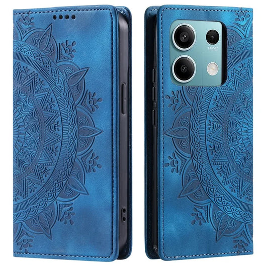 For Xiaomi Redmi Note 13 5G Leather Case Imprinted Mandala Wallet Phone Cover