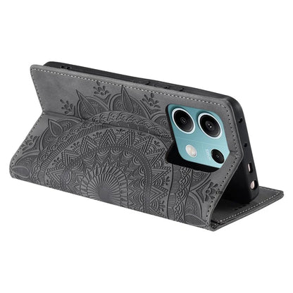 For Xiaomi Redmi Note 13 5G Leather Case Imprinted Mandala Wallet Phone Cover