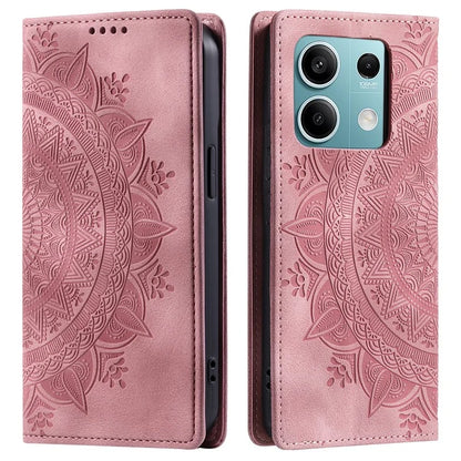 For Xiaomi Redmi Note 13 5G Leather Case Imprinted Mandala Wallet Phone Cover