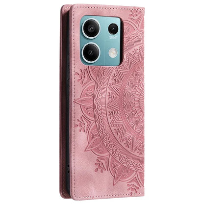 For Xiaomi Redmi Note 13 5G Leather Case Imprinted Mandala Wallet Phone Cover