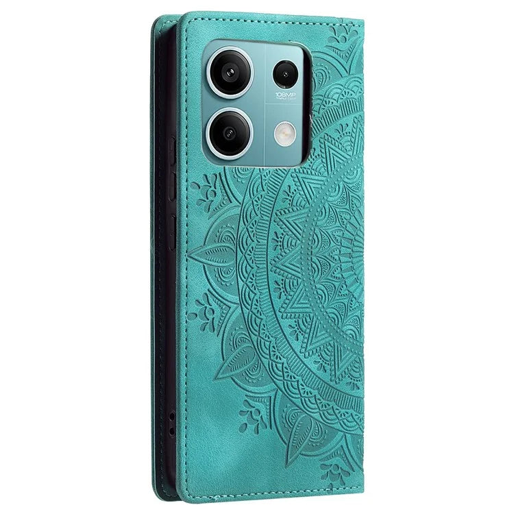 For Xiaomi Redmi Note 13 5G Leather Case Imprinted Mandala Wallet Phone Cover