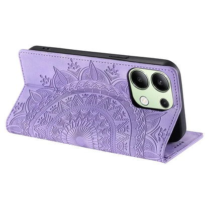 For Xiaomi Redmi Note 13 4G Case Leather Flip Phone Cover Mandala Flower Pattern