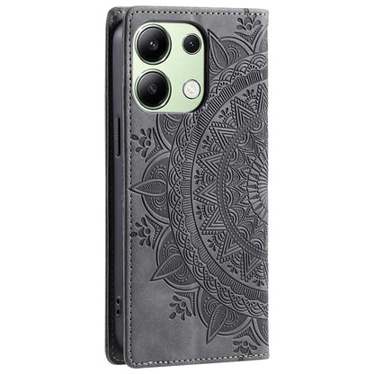 For Xiaomi Redmi Note 13 4G Case Leather Flip Phone Cover Mandala Flower Pattern