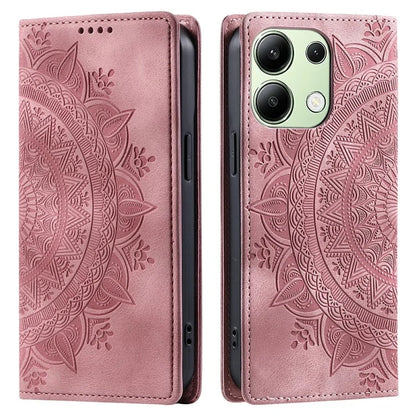 For Xiaomi Redmi Note 13 4G Case Leather Flip Phone Cover Mandala Flower Pattern