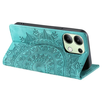 For Xiaomi Redmi Note 13 4G Case Leather Flip Phone Cover Mandala Flower Pattern