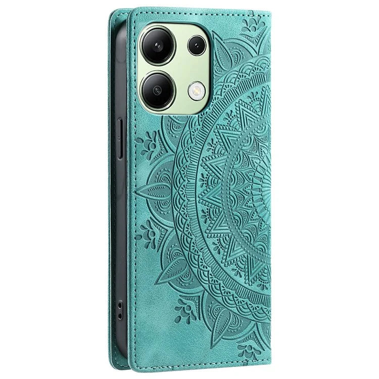 For Xiaomi Redmi Note 13 4G Case Leather Flip Phone Cover Mandala Flower Pattern