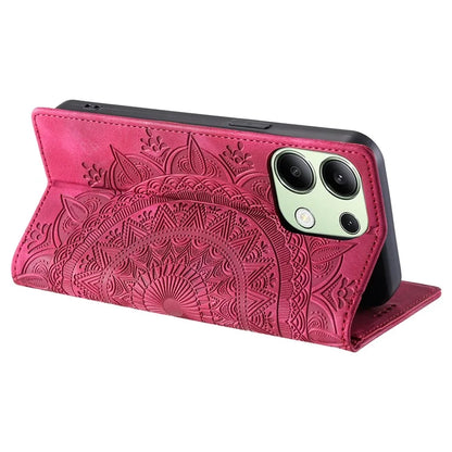 For Xiaomi Redmi Note 13 4G Case Leather Flip Phone Cover Mandala Flower Pattern