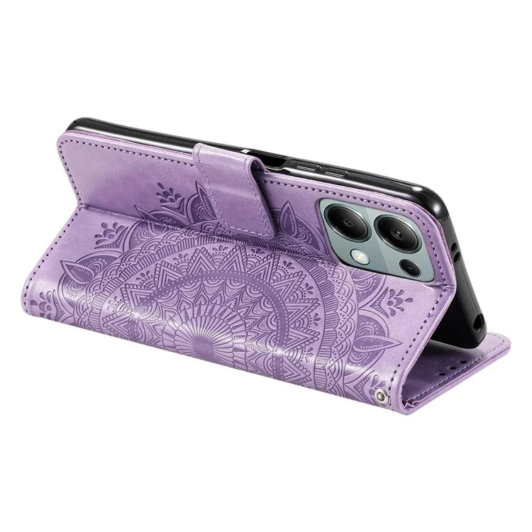 For Xiaomi Redmi Note 13 Pro 4G / Poco M6 Pro 4G Case Wallet Leather Cover Mandala Flower