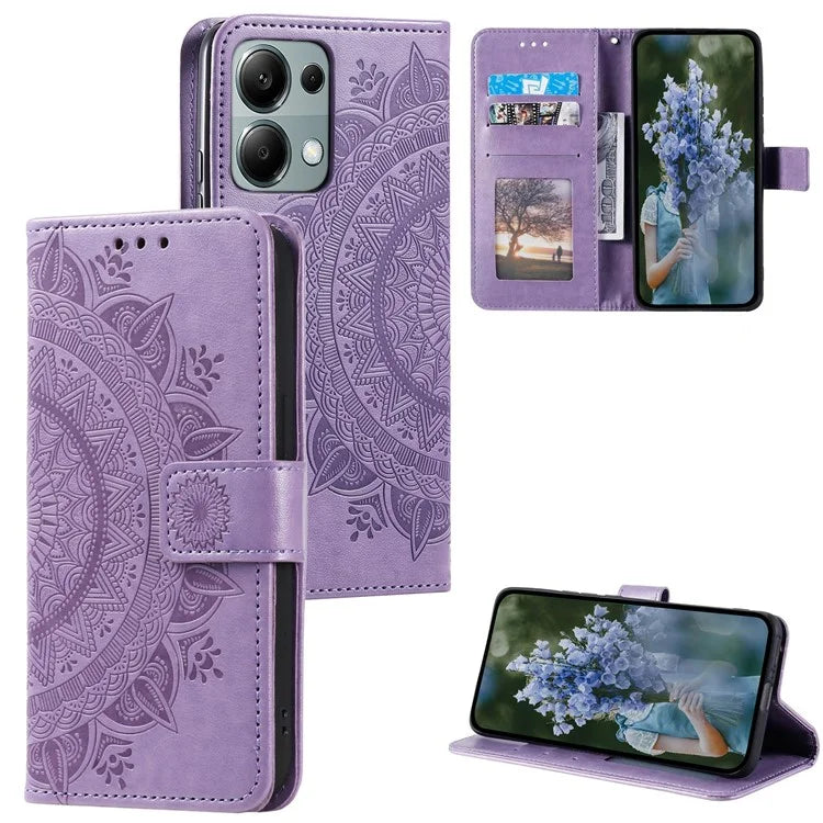 For Xiaomi Redmi Note 13 Pro 4G / Poco M6 Pro 4G Case Wallet Leather Cover Mandala Flower