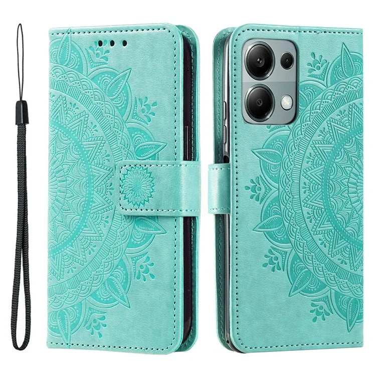 For Xiaomi Redmi Note 13 Pro 4G / Poco M6 Pro 4G Case Wallet Leather Cover Mandala Flower