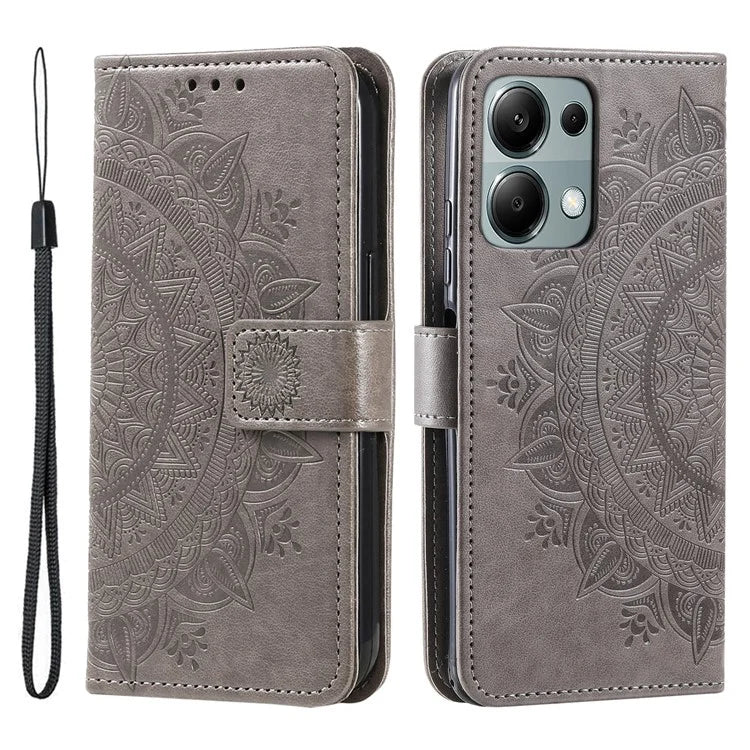 For Xiaomi Redmi Note 13 Pro 4G / Poco M6 Pro 4G Case Wallet Leather Cover Mandala Flower