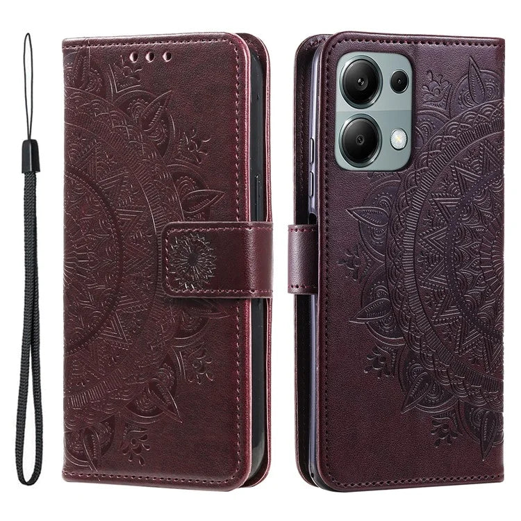 For Xiaomi Redmi Note 13 Pro 4G / Poco M6 Pro 4G Case Wallet Leather Cover Mandala Flower