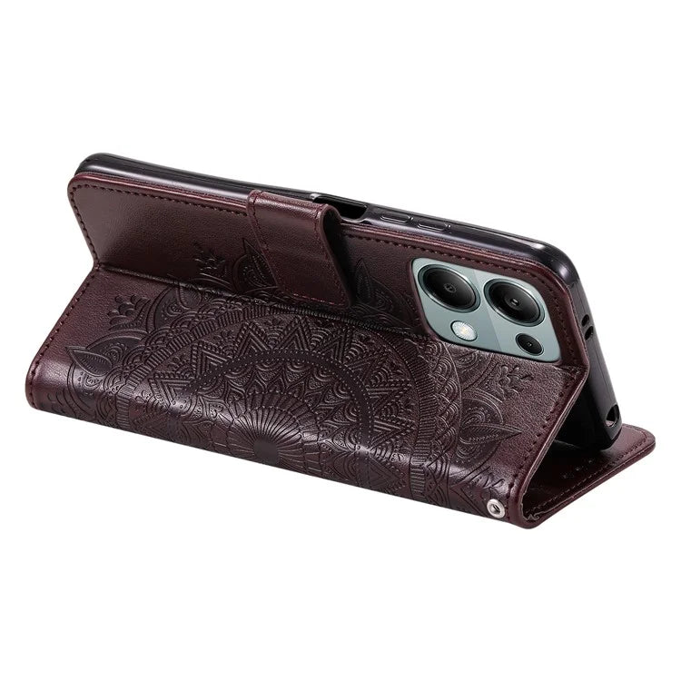 For Xiaomi Redmi Note 13 Pro 4G / Poco M6 Pro 4G Case Wallet Leather Cover Mandala Flower