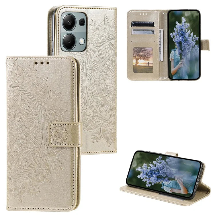 For Xiaomi Redmi Note 13 Pro 4G / Poco M6 Pro 4G Case Wallet Leather Cover Mandala Flower