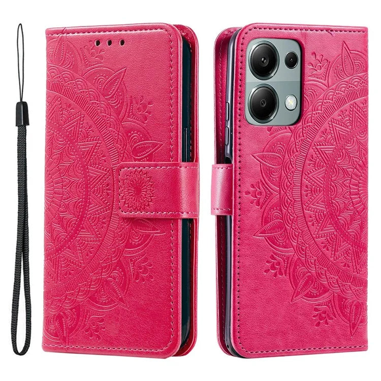 For Xiaomi Redmi Note 13 Pro 4G / Poco M6 Pro 4G Case Wallet Leather Cover Mandala Flower