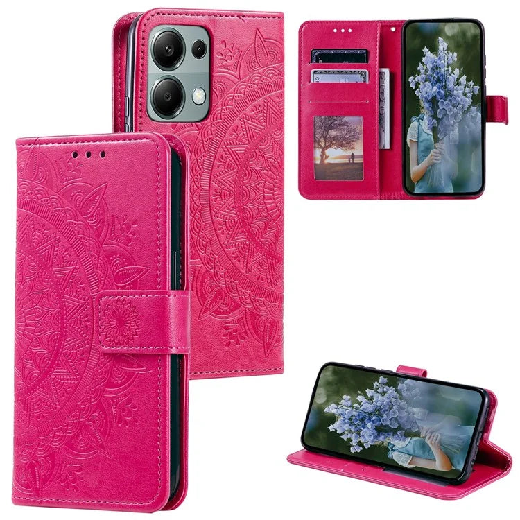 For Xiaomi Redmi Note 13 Pro 4G / Poco M6 Pro 4G Case Wallet Leather Cover Mandala Flower