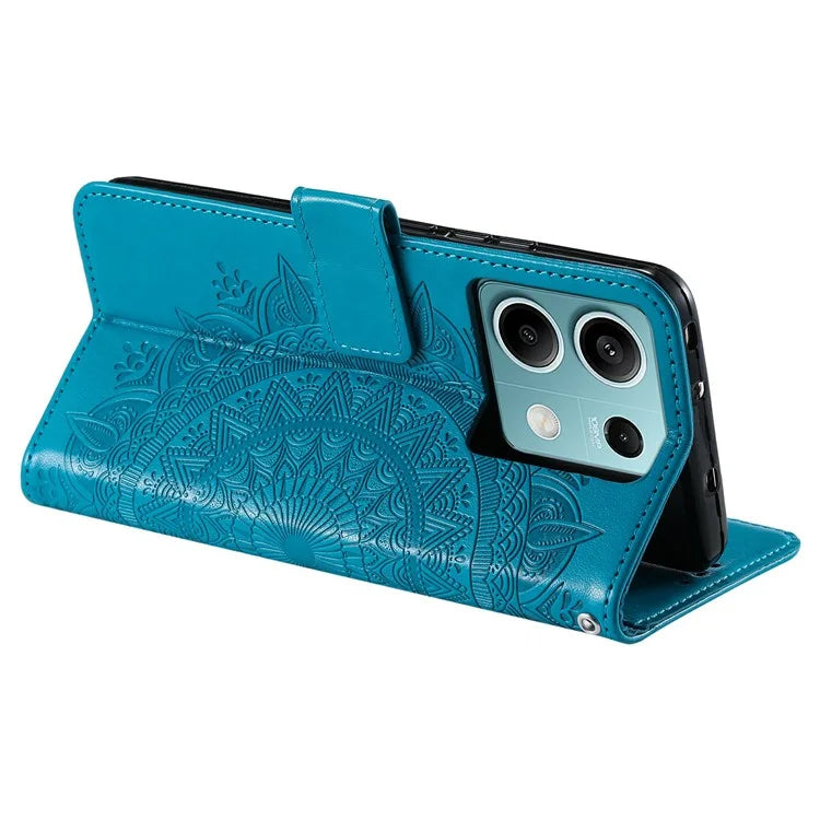 For Xiaomi Redmi Note 13 5G Leather Case Mandala Flower Cover Magnetic Clasp