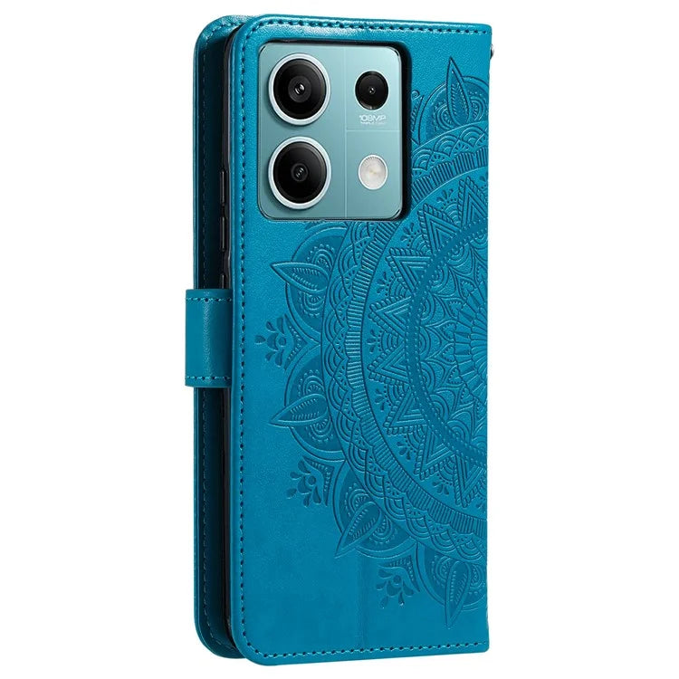 For Xiaomi Redmi Note 13 5G Leather Case Mandala Flower Cover Magnetic Clasp