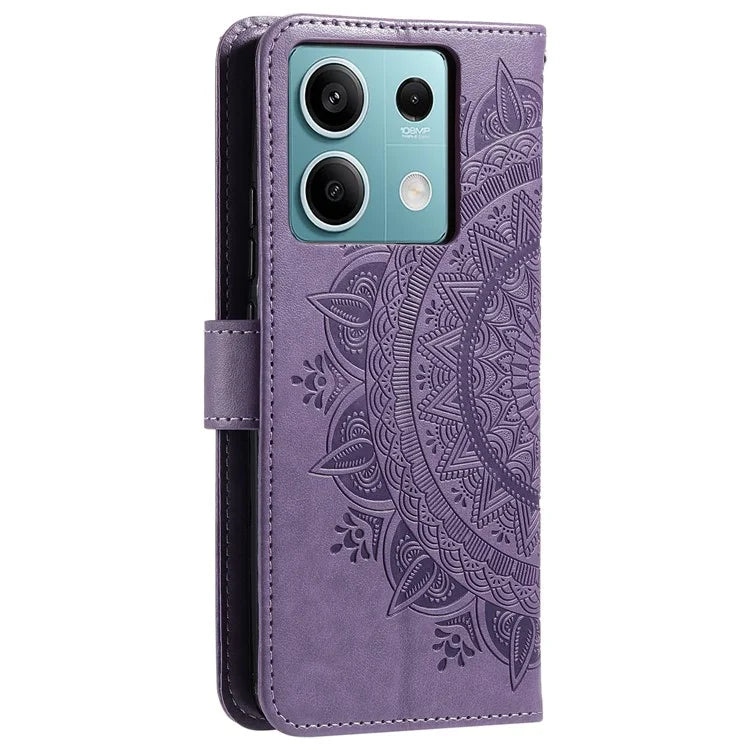 For Xiaomi Redmi Note 13 5G Leather Case Mandala Flower Cover Magnetic Clasp
