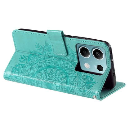 For Xiaomi Redmi Note 13 5G Leather Case Mandala Flower Cover Magnetic Clasp