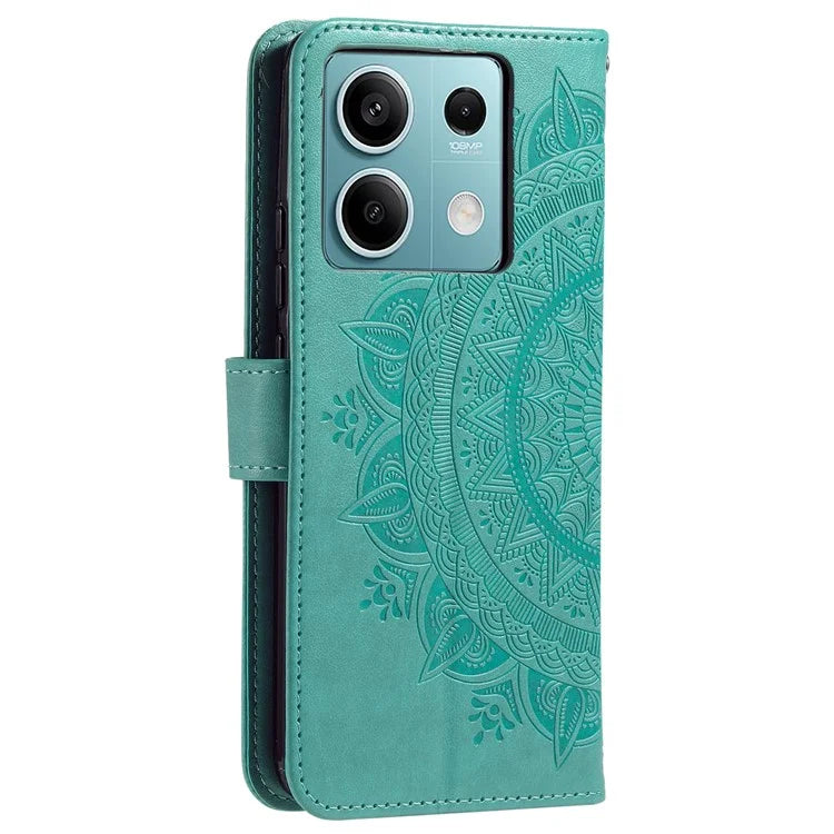 For Xiaomi Redmi Note 13 5G Leather Case Mandala Flower Cover Magnetic Clasp