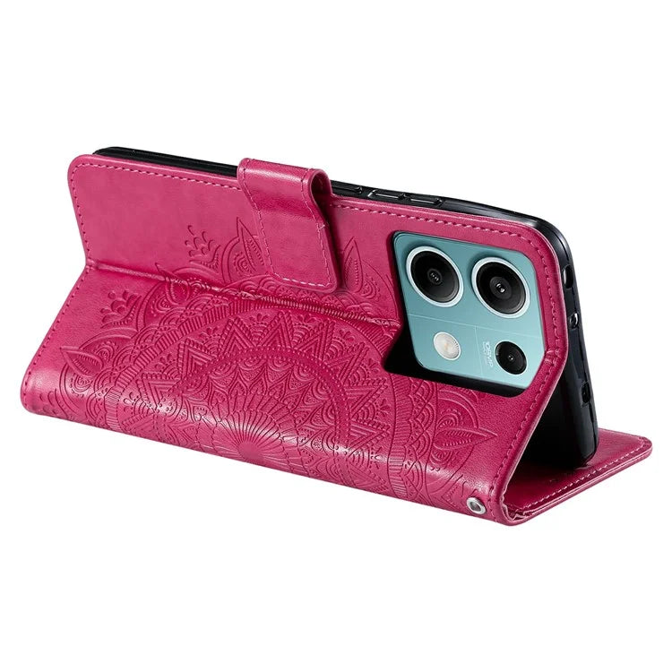 For Xiaomi Redmi Note 13 5G Leather Case Mandala Flower Cover Magnetic Clasp