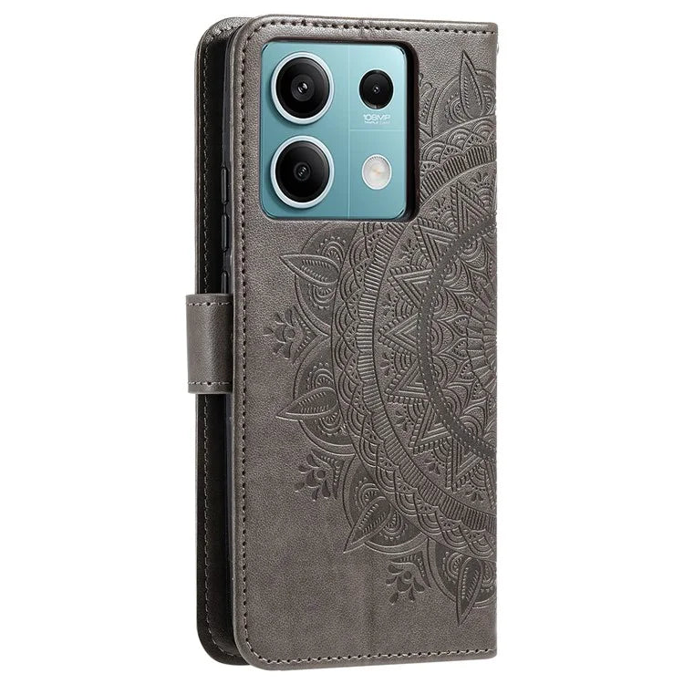 For Xiaomi Redmi Note 13 5G Leather Case Mandala Flower Cover Magnetic Clasp