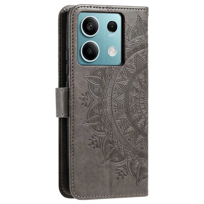 For Xiaomi Redmi Note 13 5G Leather Case Mandala Flower Cover Magnetic Clasp