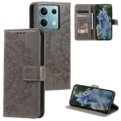 For Xiaomi Redmi Note 13 5G Leather Case Mandala Flower Cover Magnetic Clasp