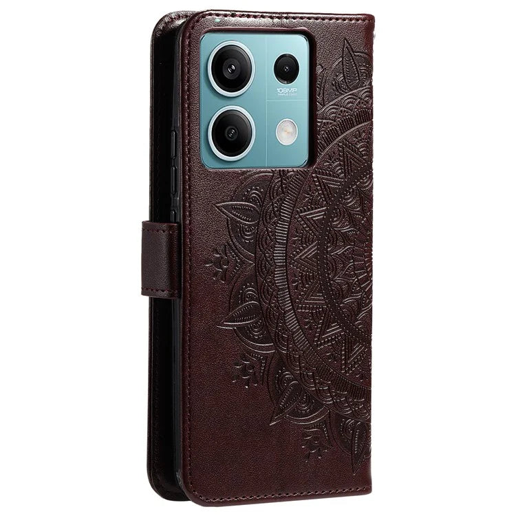 For Xiaomi Redmi Note 13 5G Leather Case Mandala Flower Cover Magnetic Clasp