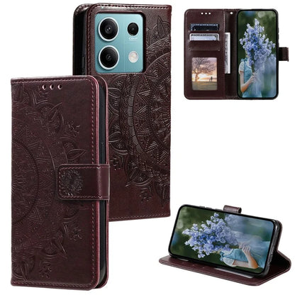 For Xiaomi Redmi Note 13 5G Leather Case Mandala Flower Cover Magnetic Clasp