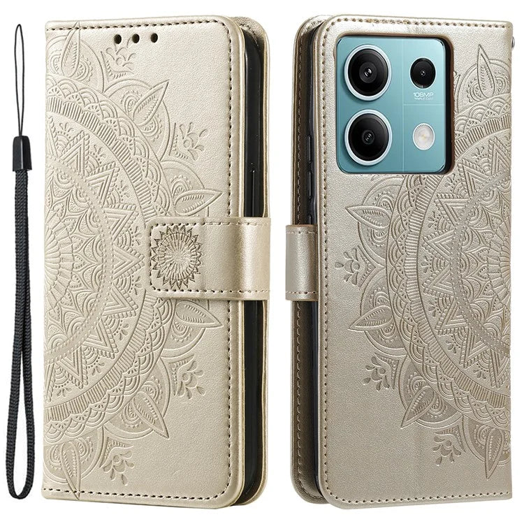 For Xiaomi Redmi Note 13 5G Leather Case Mandala Flower Cover Magnetic Clasp