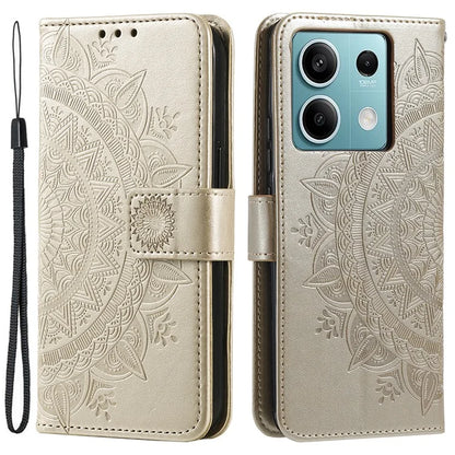 For Xiaomi Redmi Note 13 5G Leather Case Mandala Flower Cover Magnetic Clasp
