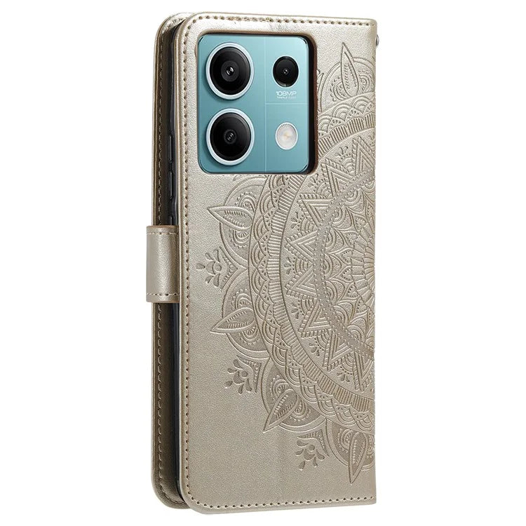For Xiaomi Redmi Note 13 5G Leather Case Mandala Flower Cover Magnetic Clasp