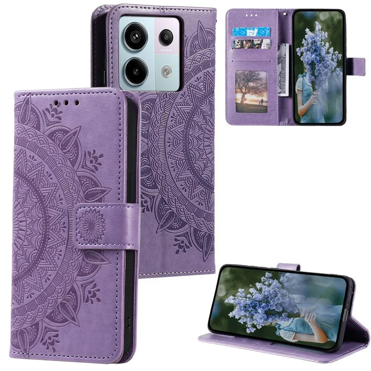 For Xiaomi Redmi Note 13 Pro 5G / Poco X6 5G Case Mandala Flower Leather Wallet Cover